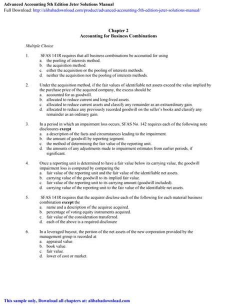 Read Answer Key Advanced Accounting Jeter 5Th Edition Chapter 16 
