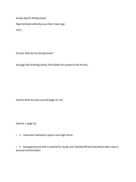 Download Answer Key For Writing Clearly Third Edition 