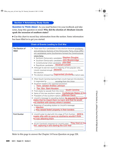 Full Download Answer Key Section 13 Notetaking Study Guide 