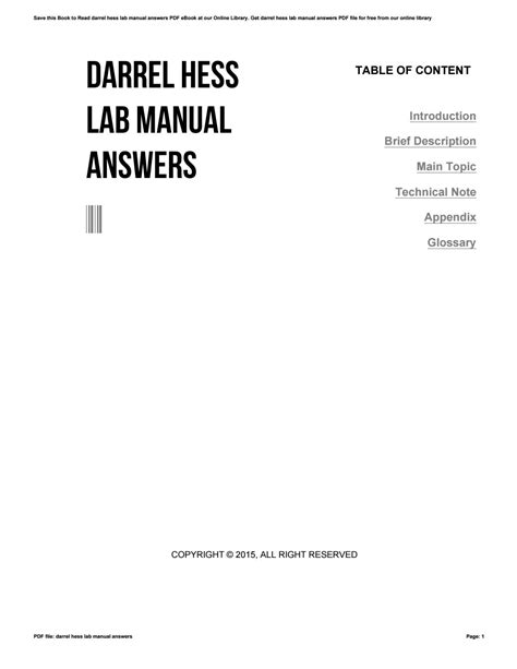 Read Online Answer Key To Darrel Hess Laboratory Manual 
