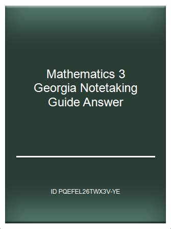 Download Answer To Mathematics 3 Georgia Notetaking Guide 
