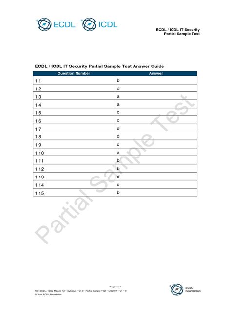 Answerfor Ecdl Icdl Core Sample Papers