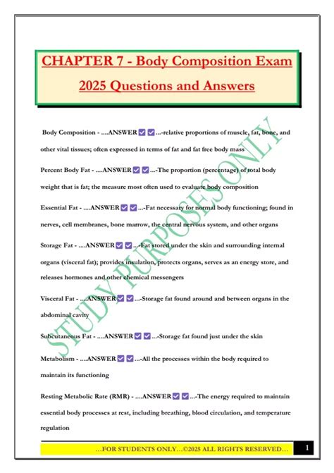 answers body composition