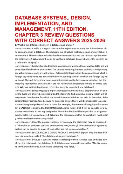 Answers Database Systems Design Implementation Management