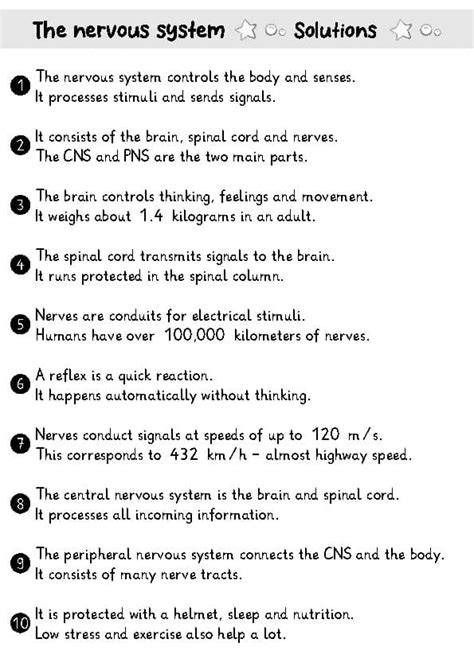 answers for nervous system