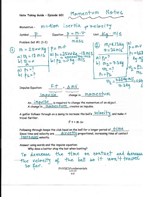 Answers For Note Taking Guide