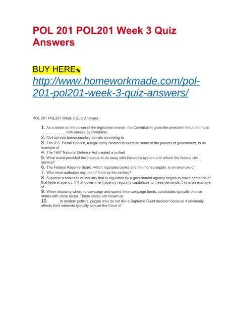 answers for pol 201 week 3 quiz