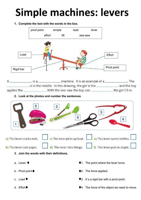answers for simple machines levers
