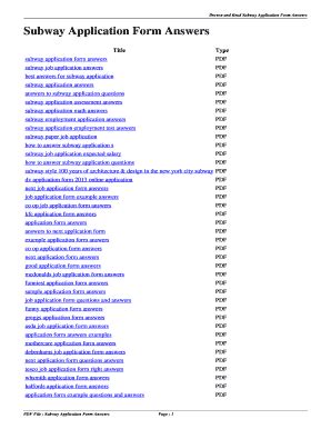 answers for subway application test