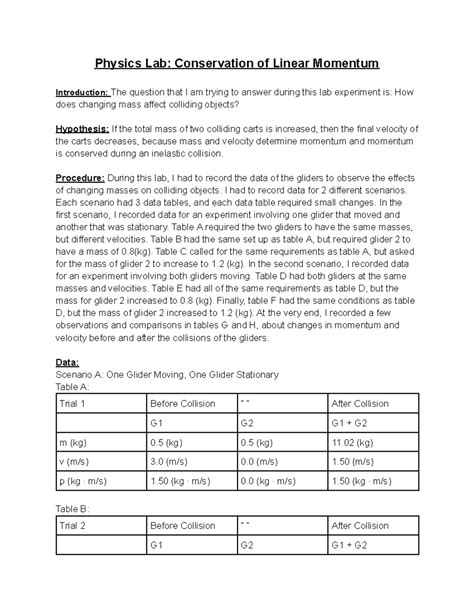 Answers Physics Lab Conservation Of Momentum