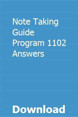 answers to 1102 note taking guide