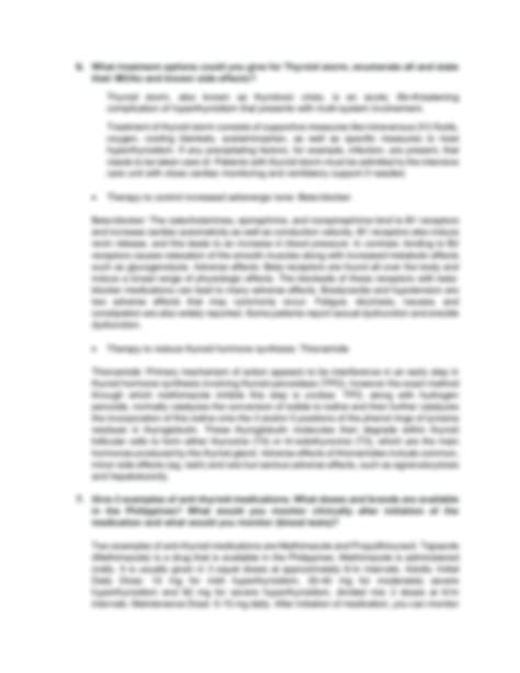 answers to endocrine case study