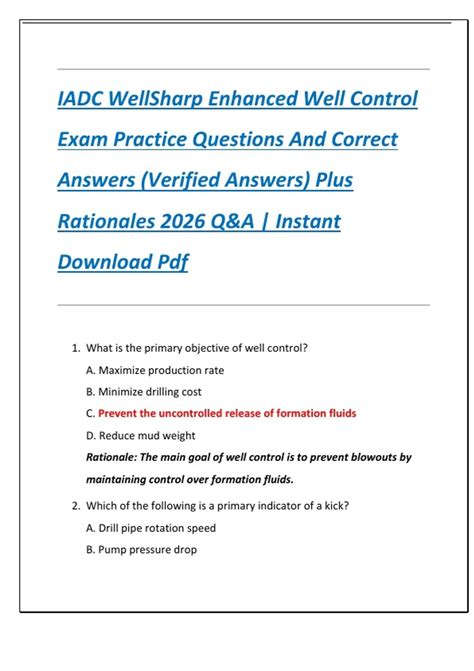 Answers To Iadc Wellsharp Practice 5