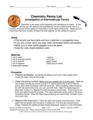 answers to penny lab