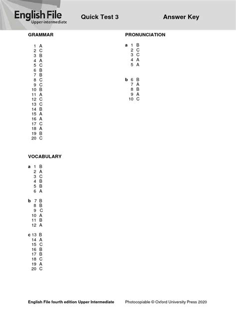 Answers To Quicktest 3