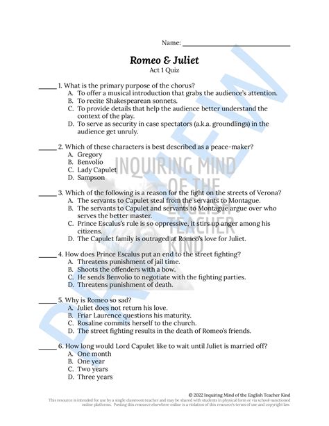 Full Download Answers About Romeo And Juliet 