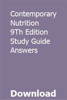 Read Answers For Contemporary Nutrition 3Rd Edition 