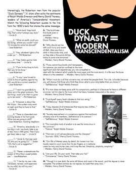 Read Answers For Duck Dynasty Celebrates Modern Transcendentalism 