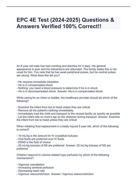 Read Answers For Epc Pre Test 