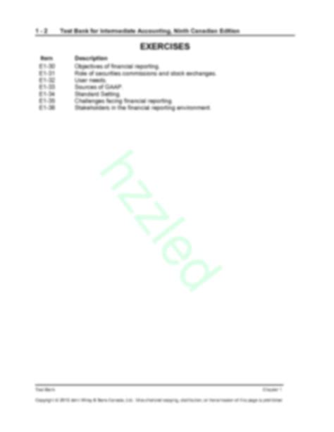 Read Answers For Intermediate Accounting Ninth Canadian Edition 