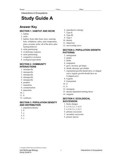 Full Download Answers For Mcdougal Biology Study Guide 