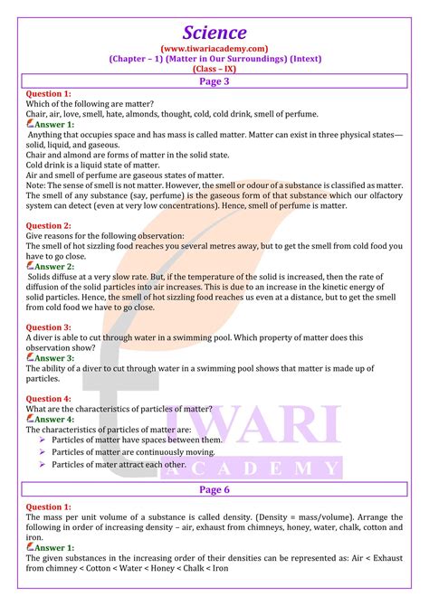 Full Download Answers For Ncert Class 9 Science 