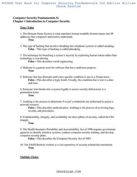 Read Answers For Question In Computer Security Fundamentals 