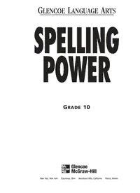 Download Answers For Spelling Power Workbook Grade 10 