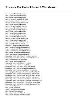 Full Download Answers For Unite 3 Lecon 9 Workbook 