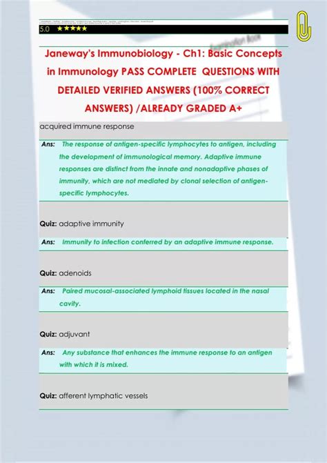 Read Answers Janeway Immunobiology Questions 
