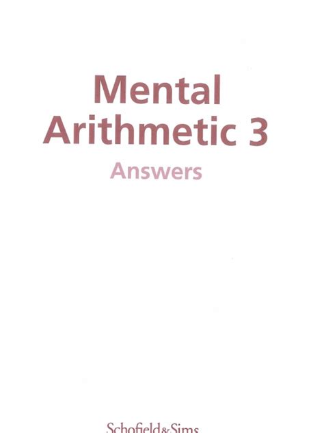 Read Answers Schofield And Sims Mental Arithmetic Pdf Download 