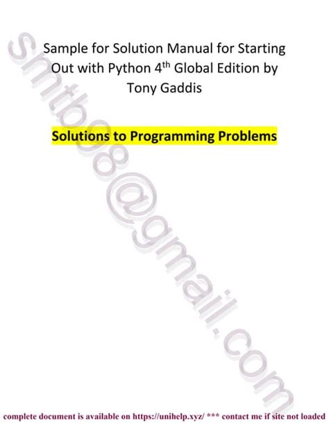 Full Download Answers Starting Out With Python Gaddis 
