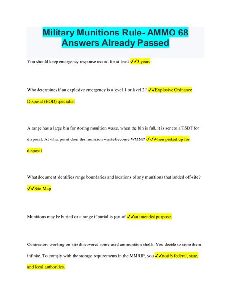 Full Download Answers To Ammo 68 Exam 