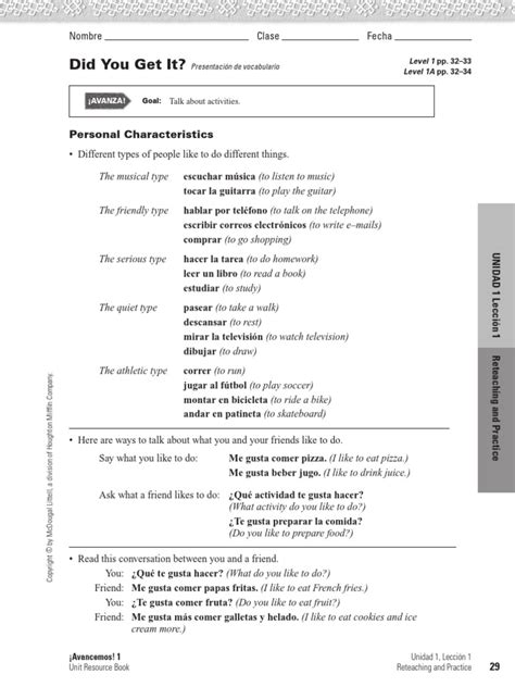 Read Answers To Avancemos 1 Workbook Pdf 