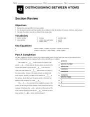 Read Answers To Distinguishing Between Atoms Section Review 