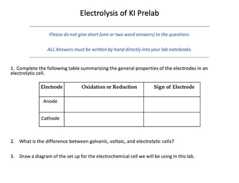 Read Online Answers To Electrolysis Prelab 