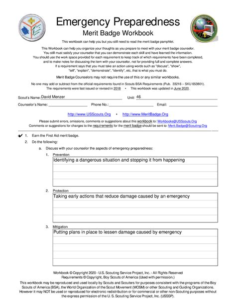 Read Online Answers To Emergency Preparedness Merit Badge Worksheet 