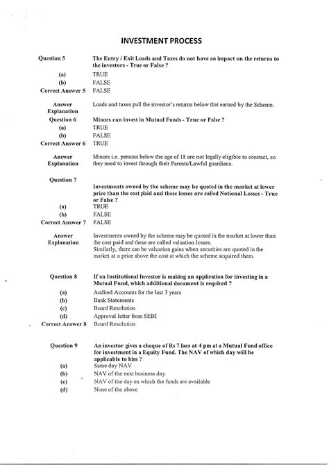 Read Answers To End Of Chapter Questions Mutual Fund Industry 