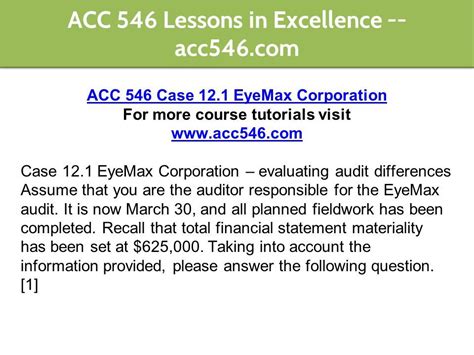 Full Download Answers To Eyemax Corporation Auditing Case 