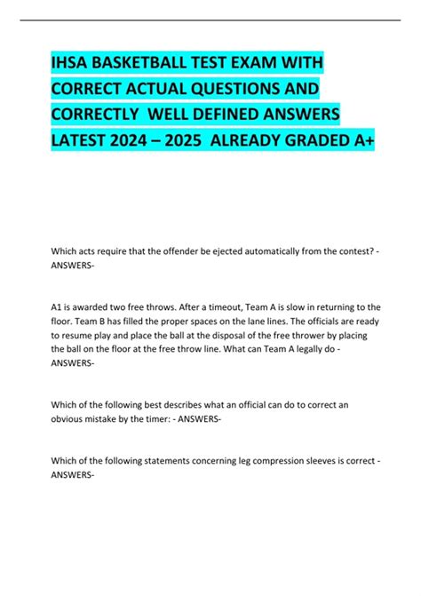 Read Answers To Ihsa Basketball Officials Exam 