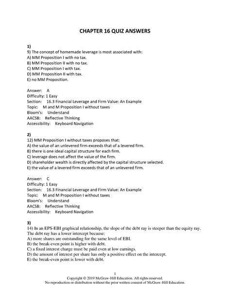 Read Online Answers To Mcgraw Hill Quizzes 