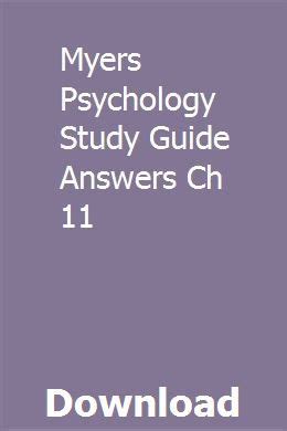 Download Answers To Myers Psychology Study Guide 
