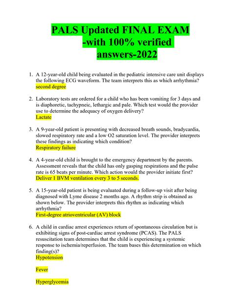 Read Answers To Pals 2014 Exam 