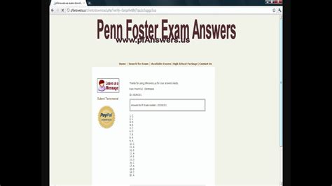 Read Answers To Pennfoster Exams Free 