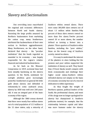 Read Answers To Sectionalism Paper 