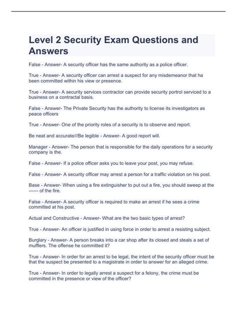 Read Online Answers To Security Exam Question 