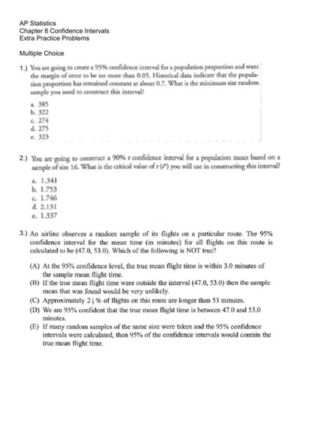 Download Answers To Statistics Unit 7 Quiz 6 