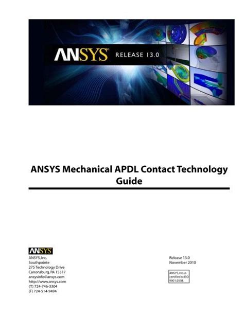 Ansys Apdl Contact Tutorial