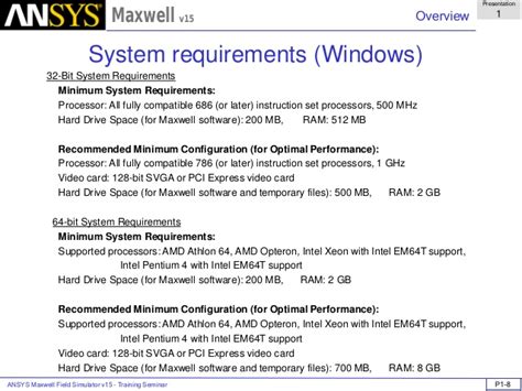 Ansys System Requirements