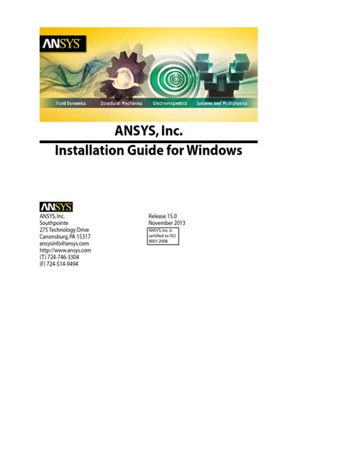 Download Ansys Inc Installation Guide For Windows 